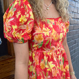 ANGUILLA TROPICAL DRESS - RED MIX