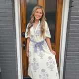 FLORAL PRINT MAXI DRESS - ECR/BLK