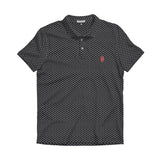 UGA GRIDIRON PATTERN POLO - BLK/GRAY