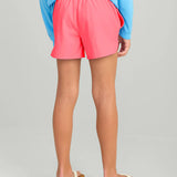 GIRLS PURSUIT VOLLEY SHORTS - NEON CORAL