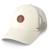 LEATHER PATCH HAT - CREAM