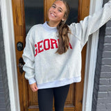GEORGIA MOCK NECK SWEATSHIRT- GREY