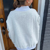 GEORGIA MOCK NECK SWEATSHIRT- GREY