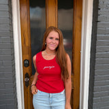 "GEORGIA" RIBBED TANK - RED