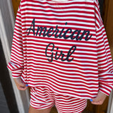 AMERICAN GIRL TOP - RED/WHT