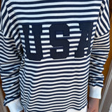 'USA' MOCK NECK SWEATSHIRT - NAVY