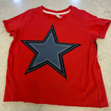 GIRLS DENIM STAR TEE - RED