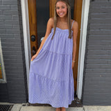 PURPLE GINGHMA MAXI DRESS