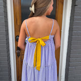 PURPLE GINGHMA MAXI DRESS