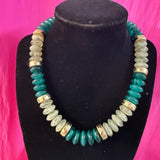 JULES CHUNKY BEADED NECKLACE - GREEN