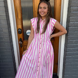 PINK STRIPED DRESS