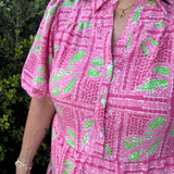 ELOISE DRESS - TRELLIS TILES PINK