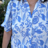 THE ELOISE DRESS - BLUE PORCELAIN