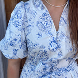GINGER JAR PRINT DRESS - BLUE