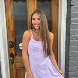 GINGHAM DOUBLE LAYERED DRESS -PINK