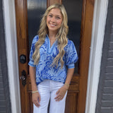 TROPICAL PRINT TOP - OCEAN