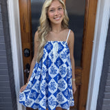 THE AMERICANA DRESS - ROYAL/WHT