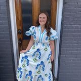 BLOSSOM MEADOW PRINT MIDI DRESS - CREAM