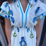 BLOSSOM MEADOW PRINT MIDI DRESS - CREAM