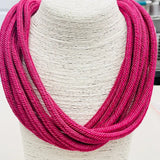 SLUB ROPE NECKLACE - MAGENTA