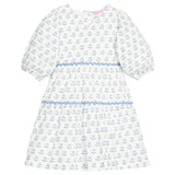 MADAKET DRESS - BLUE TULIP BLOCK PRINT