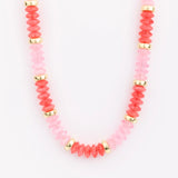 JULES CHUNKY BEADED NECKLACE - PINK