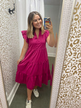 Load image into Gallery viewer, ENTRO TIERED MIDI DRESS
