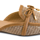 TIP INCLUDED MULE - CARAMEL RAFFIA