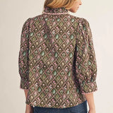 THE MARY JANE BLOUSE - BROWN