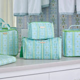 LARGE COSMETIC BAG - ROSEMARY STRIPE BLUE