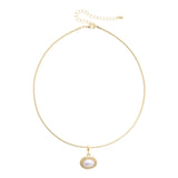 PEARL CABACHON COLLAR NECKLACE - GOLD