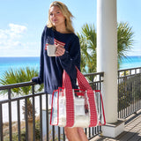CHERRY GINGHAM JELLY TOTE - CLEAR