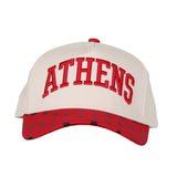 ATHENS BALL CAP - RED/CRM