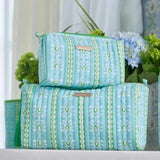 SMALL COSMETIC BAG BY LP - ROSEMARY STRIPE BLUE