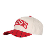 ATHENS BALL CAP - RED/CRM