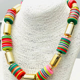 HOLIDAY CHUNKY NECKLACE - MULTI/GLD