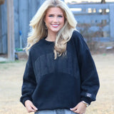 LULU MAC MOCK NECK SWEATSHIRT - BLK MONO