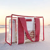 CHERRY GINGHAM JELLY TOTE - CLEAR