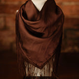 SOLID FRINGE SCARF - CHOCOLATE