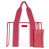 CHERRY GINGHAM JELLY TOTE - CLEAR