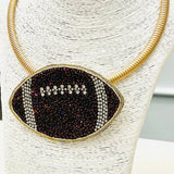 FOOTBALL NECKLACE - BROWN W/GOLD