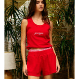 "GEORGIA" RIBBED TANK - RED
