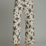 THE FLORAL PANTS - ECRU
