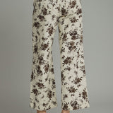 THE FLORAL PANTS - ECRU