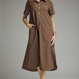 THE DANA DRESS - BROWN