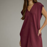 THE RACHIE DRESS - BURGUNDY