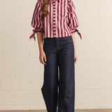 THE MADISON STRIPED TOP - PNK/WINE