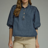 THE BETH TOP - DK DENIM