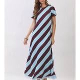 DIAGONAL STRIPE MAXI - BLU/BRW