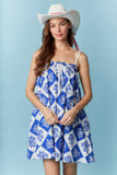THE AMERICANA DRESS - ROYAL/WHT